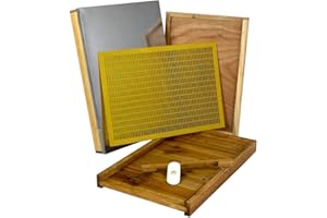 Hoover Hives 8 Frame Langstroth Beehive Parts Kit Dipped in 100% Beeswax Includes Telescoping Top Cover, Oval Bee Escape, Inner Cover, Solid Bottom Board, Entrance Reducer & Queen Excluder