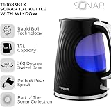 Tower T10083BLK Sonar Textured Kettle 1.7L 3000W Blue Light 360 Base view 2