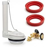 3-Inch Toilet Flush Valve Replacement Kit for Two-Piece Toilets | American Standard Champion 4 Compatible 4215A/4149A/4260/4266 Includes silicone flapper 2pc Sealing gasket and brass bolts
