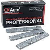 CKAuto 1/2oz, 0.5oz, Grey Adhesive Stick on Wheel Weights, Easy Peel, US Quality, 63 oz/Box (126pcs)