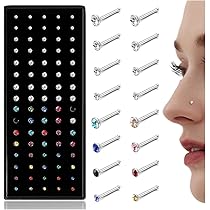 Amazon.com: 3 Sets 160Pcs Nose Rings, L Shape Surgical