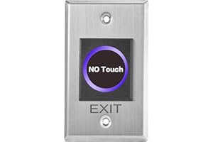 YUANWIN Infrared Sensor Exit Button IR Door Release Touch-Free Switch No Touch Exit Button with LED Light Indicator for Door Access Control (4.53'' x 2.76'')