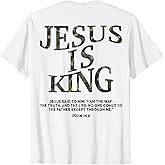 Camo Jesus is King White Christian Youth Men God Son Brother T-Shirt
