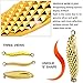Sougayilang Fishing Spoons Hard Fishing Lures Treble Hooks Salmon Bass Metal Fishing Lure Baits 1/2 OZ