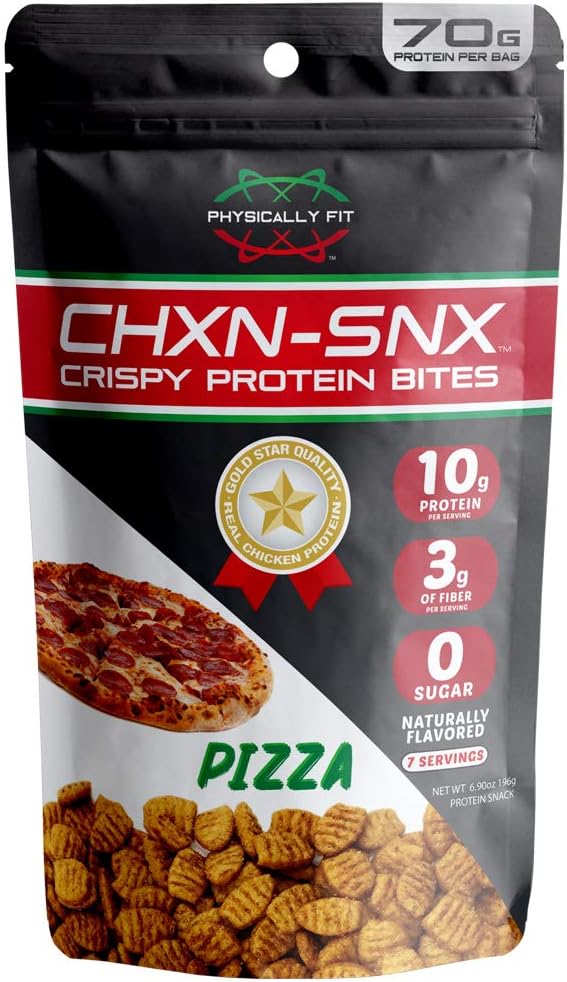 Barn Dad Nutrition, Crispy Protein Bites Pizza Flavor 7 Servings 70 Grams of Protein Per Bag, 6.9 Ounce