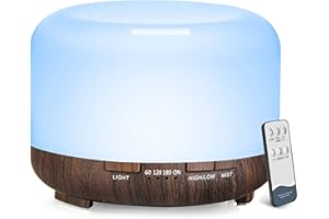 YIKUBEE Diffuser, 500ml Essential Oil Diffuser, Oil Diffuser with Remote Control, Aromatherapy Humidifier, Diffusers for Home, Diffusers for Essential Oils Large Room