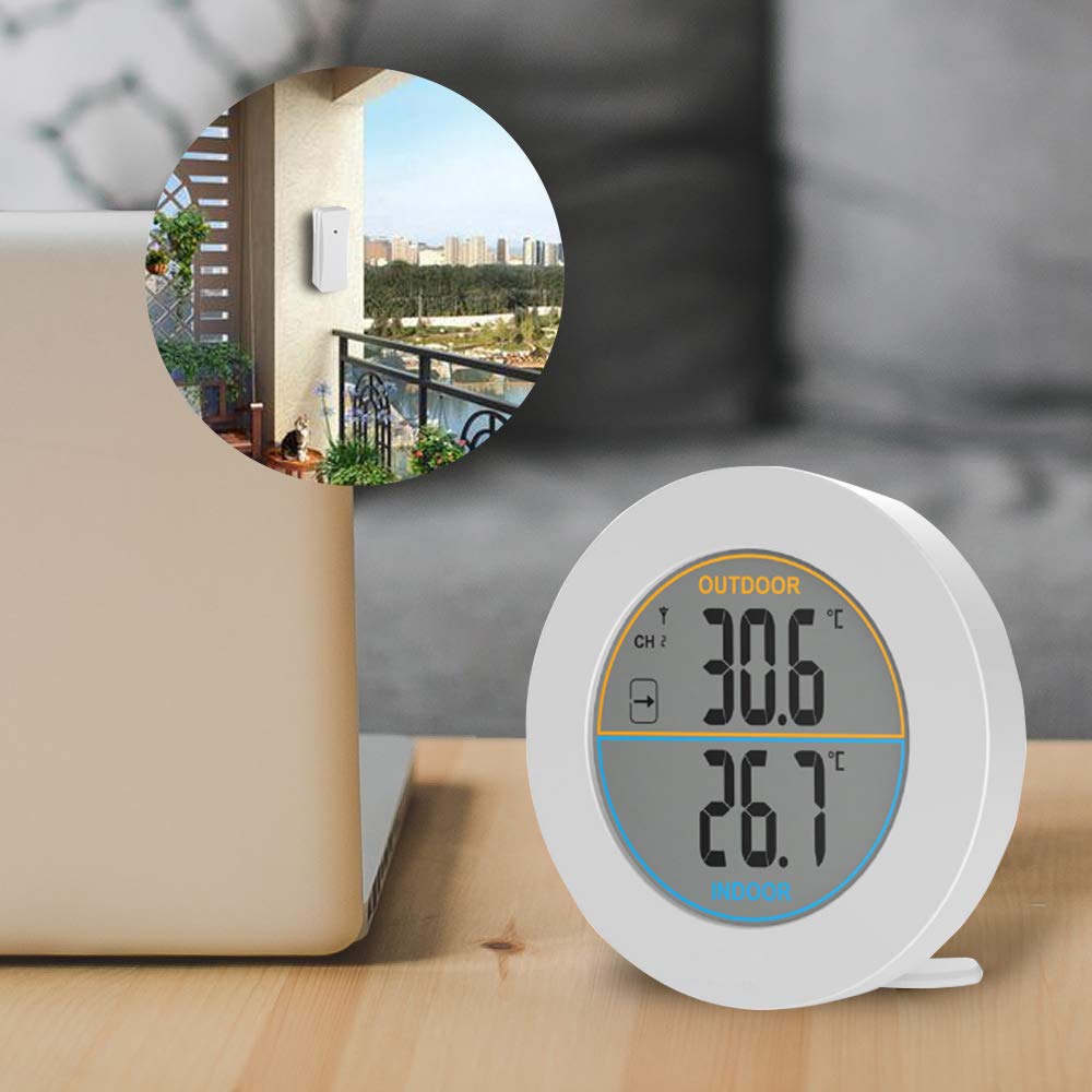 MojiDecor Digital Weather Stations Indoor and Outdoor Sensor , Wireless