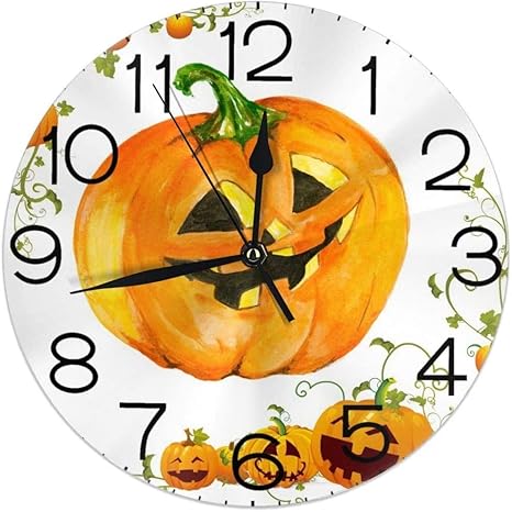 Amazon 壁時計 ハロウィンかぼちゃかわいい 円形掛け時計 静音 連続秒針 ウォールクロックノンフレーム 寝室 店舗 家 部屋装飾 簡単 シンプル おしゃれ 贈り物 直径25cm Clock 置き時計 掛け時計 オンライン通販