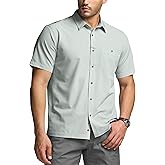 CQR Men's Short Sleeve Tactical Shirts, UPF 50+ Ripstop Military Work Shirts, Breathable Button Down Outdoor Hiking Shirt