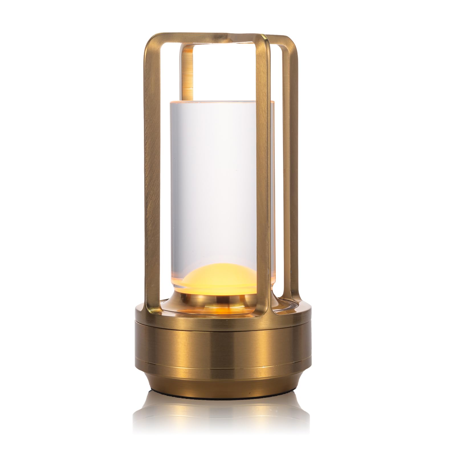 Photo 1 of MKIIACH Rechargeable Cordless LED Table Lamp - Waterproof Portable Touch Dimmable Desk Light for Outdoor, Camping, Patio, Bedroom, Living Room - Night Light with Long Battery Life (Gold)