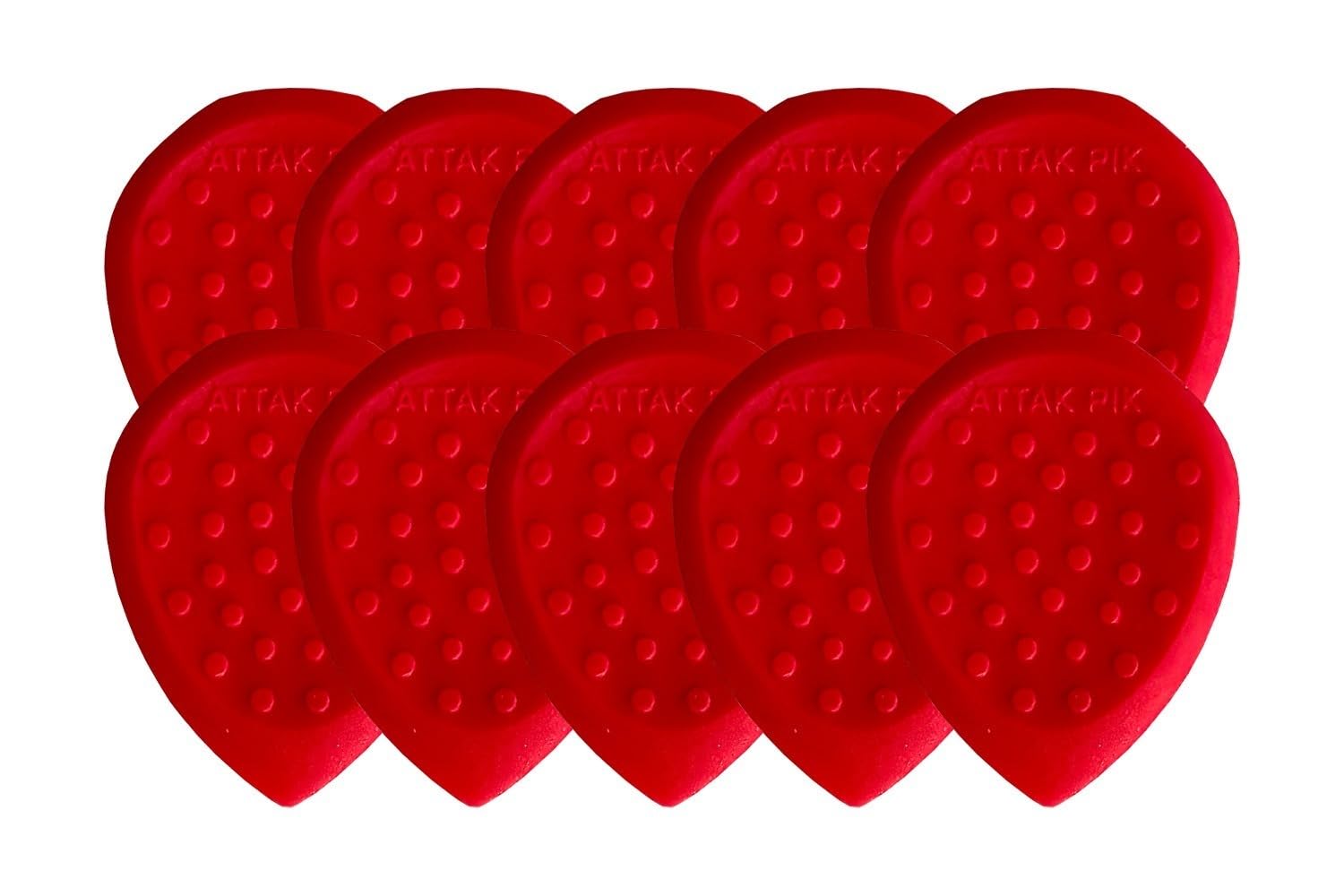 Photo 1 of Acoustik Attak STEALTH III Guitar Picks – Jazz 3 Style with No-Slip Grip – Ideal for Multi-Scale Guitars, Electric & Acoustic (10 Pack, Crimson)