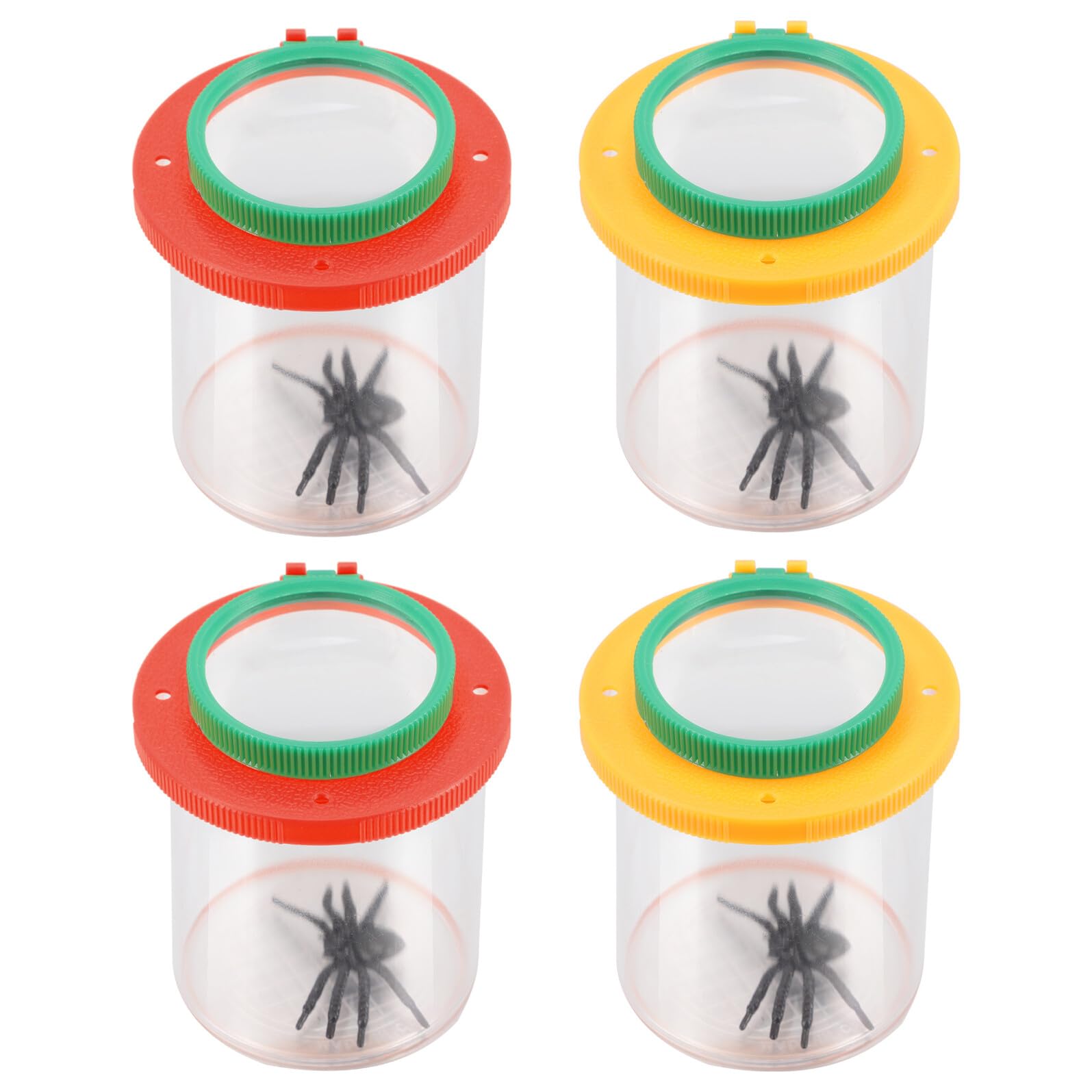 Toyvian Kids Bug Magnifier Viewer with Lid 4-Pack Insect Observation Box Educational Science Nature Exploration Tool for Children