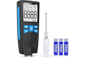 Paint Thickness Gauge MESTEK Digital Car Coating Thickness Gauge Tester, Paint Mil Thickness Meter Gauge Large LCD with Backlight, Resolution 0.01mils Automatic F/NF