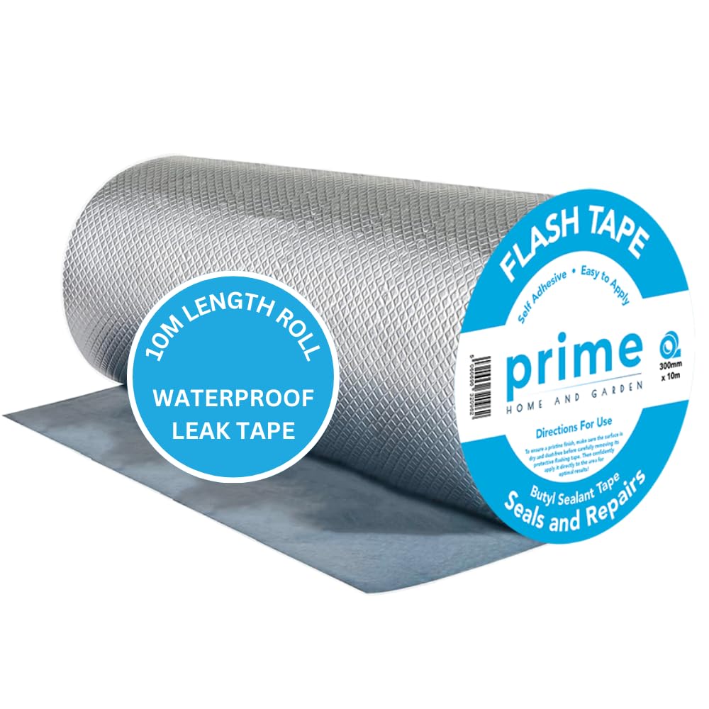 Butyl Flash Tape 300mm(30cm) x 10m for Roof and Waterproof Tape for Leaks Repair Aluminum Coating Flashing Repair Sealant Seal Strip for Repairing Roof Crack, Gutter and Holes 12 Inch