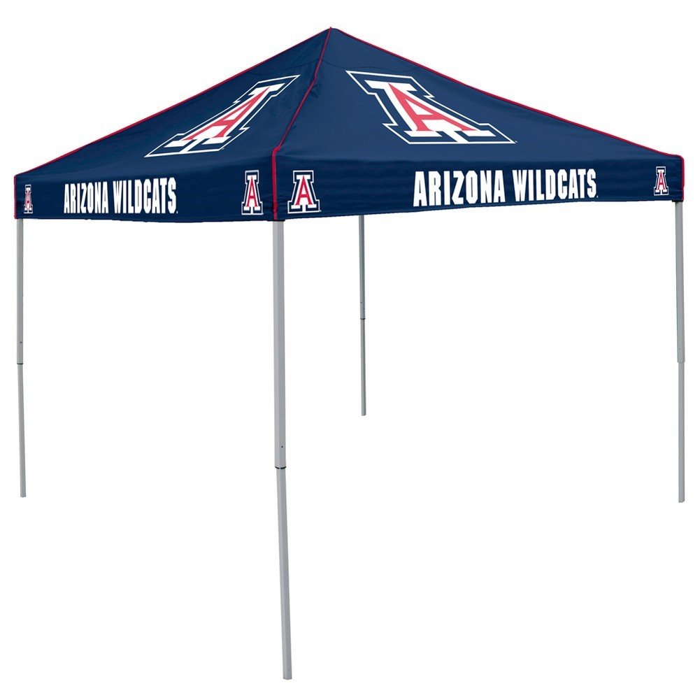 Logo Brands NCAA Arizona Wildcats Economy Canopy Tailgate Tent (9′ x 9′) – Powder-Coated Steel Frame, Water-Resistant Polyester, Team Color Design