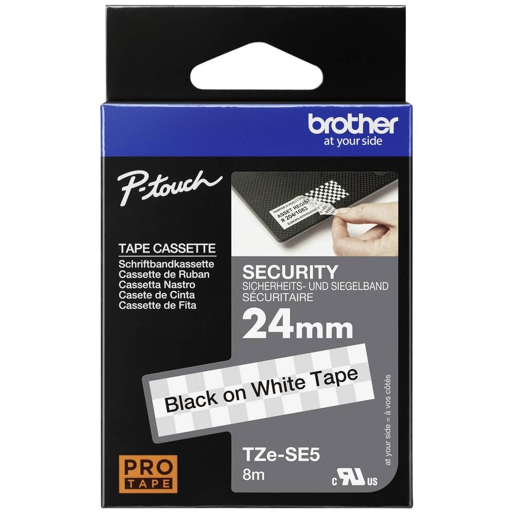 Brother TZe-SE5 - Black on white - Roll (2.4 cm x 8 m) 1 cassette(s) label tape - for P-Touch PT-1400, PT-1650