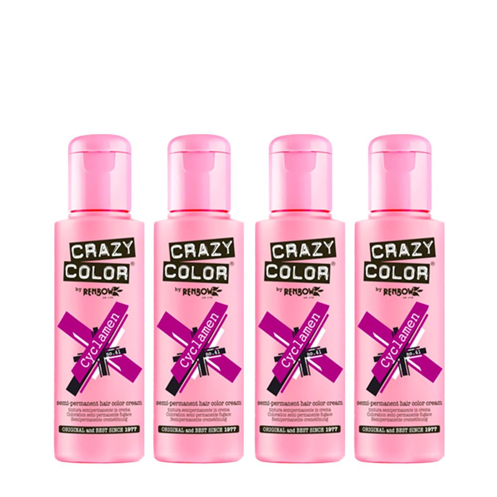 Crazy Colour Cyclamen Red 100ml Four Bottles Semi Permenant Hair Dye — image 1