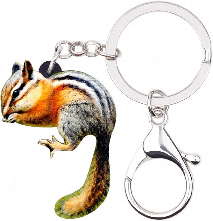 Kytrun Sweet Chipmunks Chippy Key Chains Keychain Ring Anime Animal Jewelry for Women Girls Holder Car Charms Multicolr