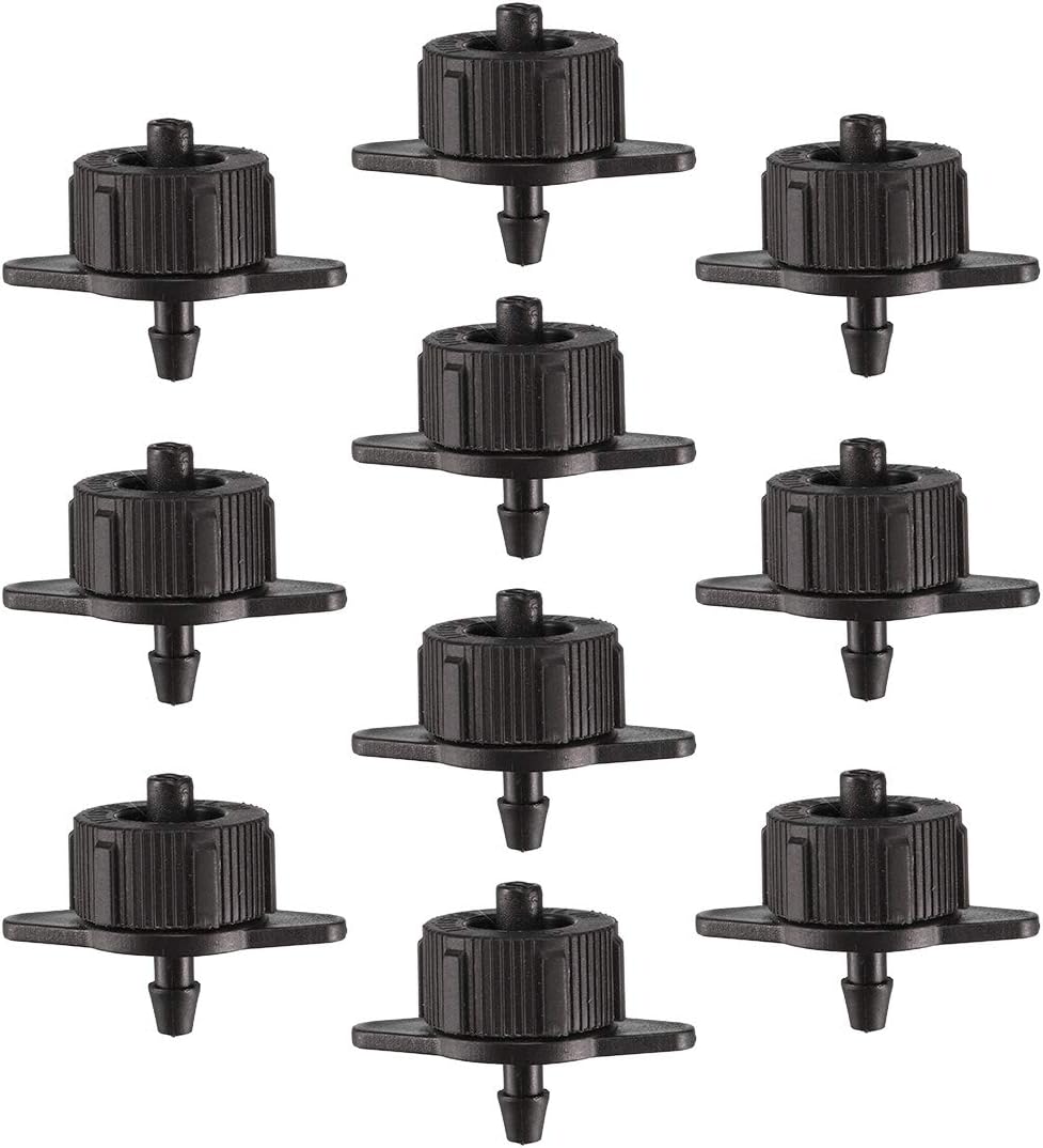 sourcing map Pressure Compensating Dripper 1 GPH 4L/H Emitter for Garden Lawn Drip Irrigation with Barbed Hose Connector
