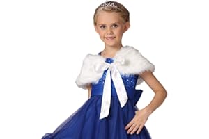 FakeFace Flower Girls Faux Fur Shoulder Cape Winter Warm Party Wedding Wraps Capelets Clothes