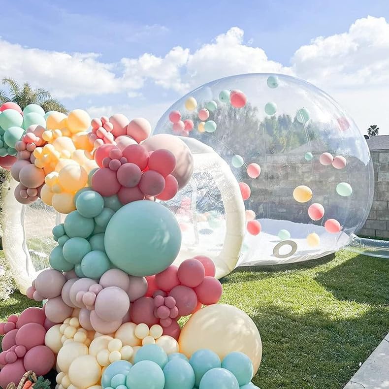 Photo 1 of Inflatable Bubble Balloon House, Inflatable Tent Bubble House 10ft Dome 6ft Tunnel for Kids/Home/Wedding/Garden Party, Malls, Parks Event Exhibition, Clear Dome Balloon Garden Tent with Blower/Pump