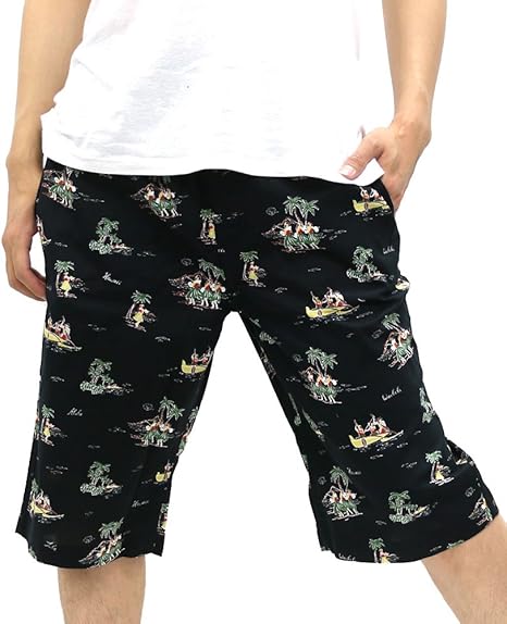 Amazon コモンタージュ ショートパンツ ボタニカル 花 柄 ハーフパンツ メンズ 柄ａ L ショートパンツ 通販
