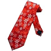 Steven Harris Mens Winter Snowflakes Necktie - Red - One Size Neck Tie