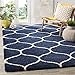 SAFAVIEH Area Rug 8x10 - Hudson Shag Collection - Large - Navy & Ivory, Trellis Pattern, Non-Shedding & Easy Cleaning, Ultra Plush Thick Pile, Ideal for Living Room, Bedroom, Dining Space (SGH280C)