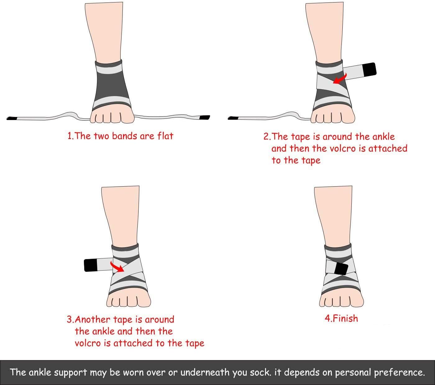 Ankle Brace, 2PCS Breathable & Strong Ankle Support for Sprained Ankle, Stabiling Ligaments, Prevent Re-Injury, Compression Ankle Support Brace with Adjustable Wrap (S): Sports & Outdoors