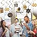 40th Birthday Decoration with Hanging Swirls (15PCS), Celebrate 40 Hanging Swirls with Cutouts(8PCS), Table Confetti (100 PCS) and 40th Confetti (100 PCS) for Party Supplies