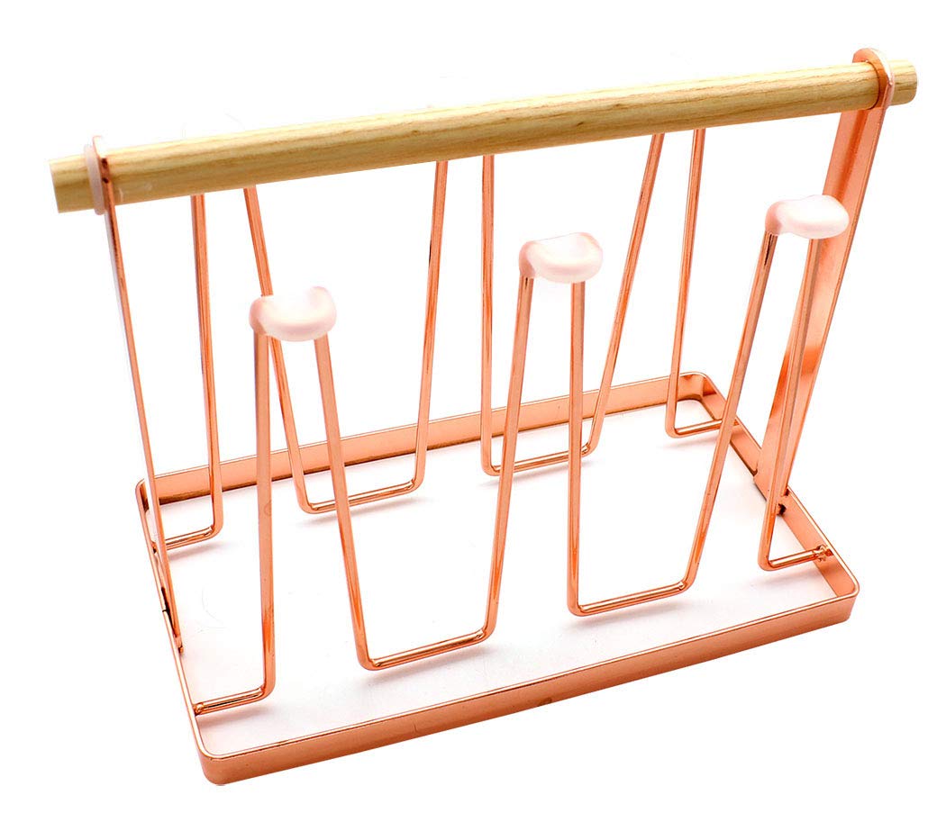 Duffire Simple Nordic Style Mug Cup Holder, Storage Coffee Cup Storage Rack(Rose Gold)