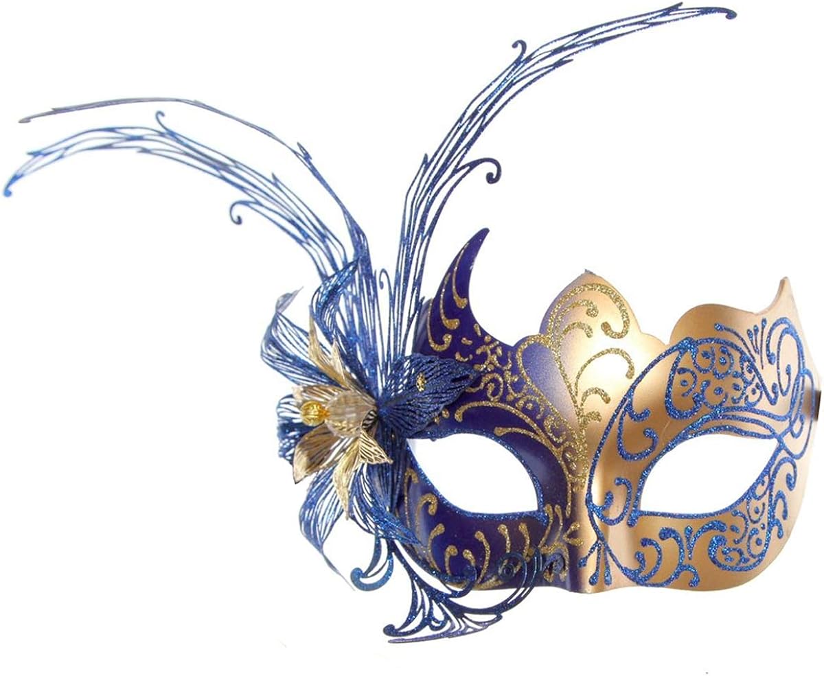 ILOVEMASKS Shiny Side Flower Masquerade Party Mask