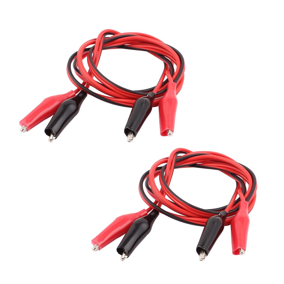 sourcingmap 2 Pcs 1 Meter Double end Test Lead Alligator Crocodile Clip Wire