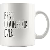 Best Counselor Ever Mental Health Therapist School Counselor Coffee Mug Marriage Teacher Psychologist Ceramic Cup 11oz White