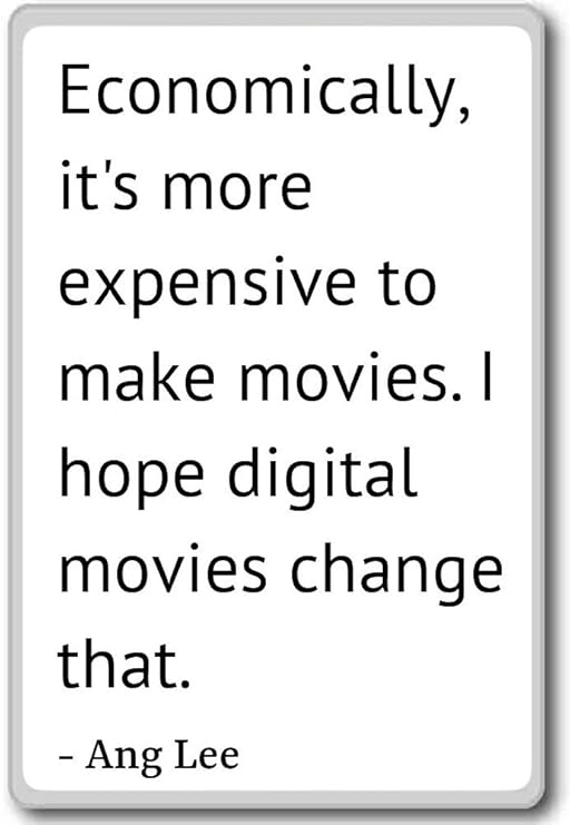 Imán para nevera con citas de Ang Lee de Económicamente, es más ...