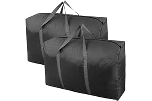 PEYOROM 100L Extra Large Storage Bags, Big Moving Bags with Strong Zippers & Carrying Handles, Packing Bags for Moving, Storage, Travel and Camping, Storage Totes For Space Saving (Black, 2 Pack)