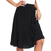 ZXIHZF Women Drapey Knitted Chiffon Pleated Midi Skirts