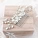 Venusvi Silver Wedding Hair Combs with Bead,flower and Rhinestones - Bridal Headpiece for Bridesmaids