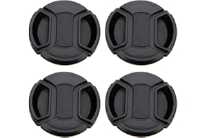 Levemolo 4pcs 55mm Center Pinch Camera Lens Cover Protector Dustproof Waterproof Caps for DSLR Photography