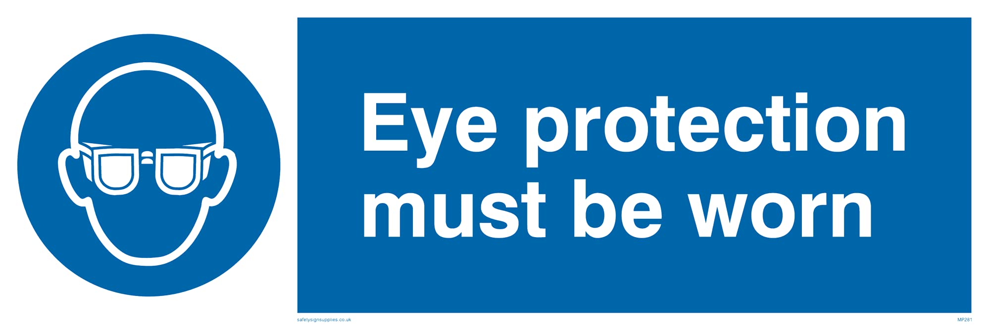 Pack of five - Eye Protection Must Be Worn Sign - 300x100mm - L31