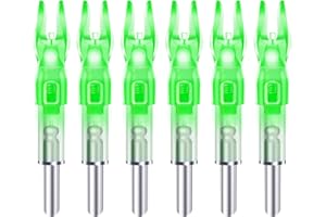 DZHONGD Lighted Nocks for Arrows with .166/G, .204/X, .233/H, .244/S and .246/GT, Archery Lighted nocks (6 Pack)