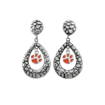 Amazoncom Sandol Clemson Tigers Tear Drop Stud Earrings