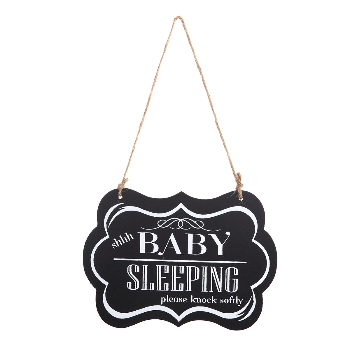 WINOMO Shhh Baby Sleeping Sign Do Not Disturb Sign Wooden Hanging Door Plaques Baby Sleeping Wooden Shhh Door