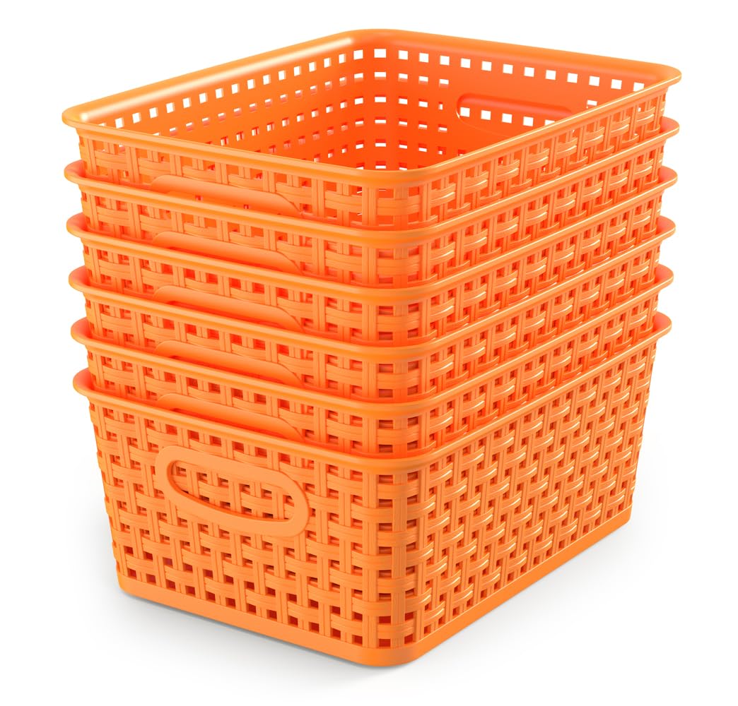 WYT 6-Pack Plastic Small Shelf Storage Weave