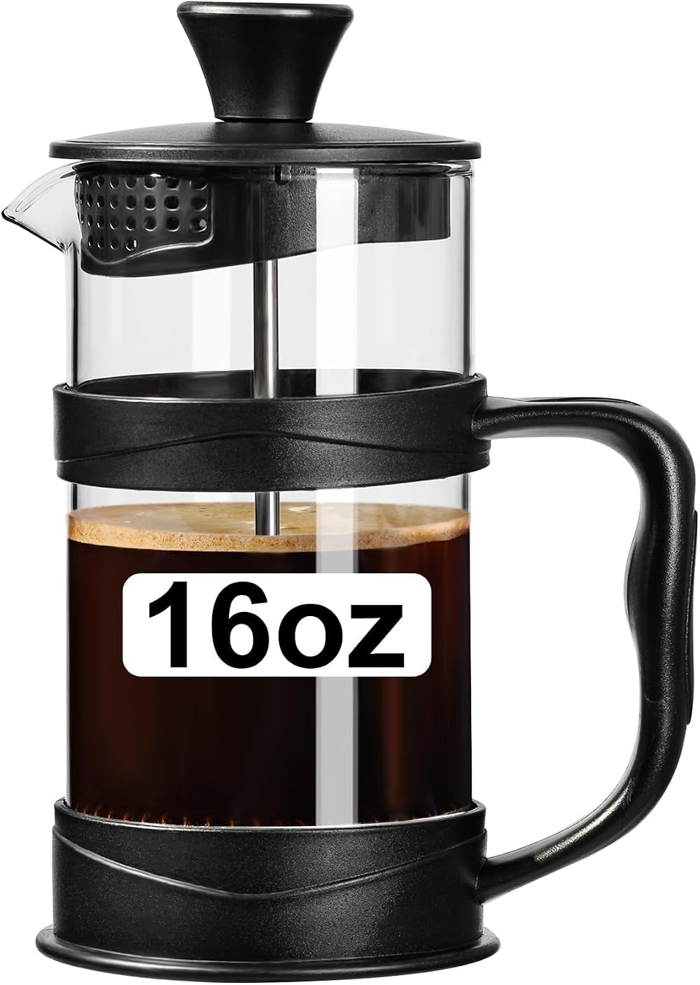 ParaCity French Press Coffee Maker 17OZ 500ml 304 Stainless Steel Filter Black