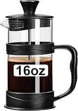 ParaCity French Press Coffee Maker 17OZ 500ml 304 Stainless Steel Filter Black