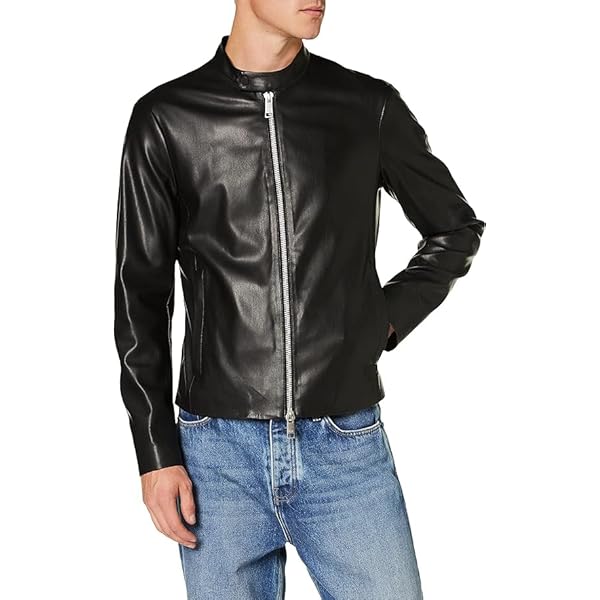 ジャケット・アウター ARMANI JEANS washed leather jacket black Armani Jeans 30th Anniversary Leather Jacket size medium