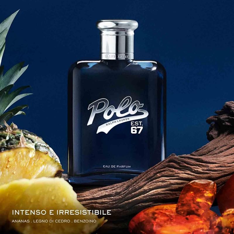 Ralph Lauren Polo 67 Eau de Parfum Uomo, Profumo Uomo Intenso, Fragranza Rinvigorente e Persistente, Note di Ananas Succoso, Legno di Cedro e Resina, A Lunga Durata, Profumo di Lusso da Uomo, 125 ml