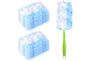 LYASILGC Duster Refills with Duster Refills,10 Count 180 Heavy Duty Dusters Refills,Multi Surface Heavy Duty Feather Dusters Kit for Cleaning Kitchens,Bedrooms,Bathrooms,Studies,Cars,Furniture, Blinds