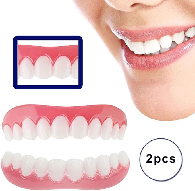 Instant Smile Veneers Upper Lower Snap on Cosmetic Teeth Makeover Set